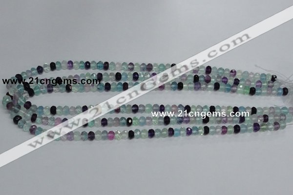 CFL312 15.5 inches 4*6mm faceted rondelle natural fluorite beads