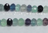 CFL313 15.5 inches 8*10mm faceted rondelle natural fluorite beads