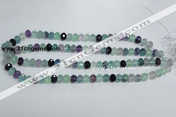 CFL313 15.5 inches 8*10mm faceted rondelle natural fluorite beads