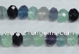 CFL314 15.5 inches 8*12mm faceted rondelle natural fluorite beads