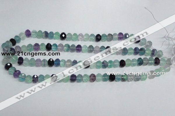 CFL314 15.5 inches 8*12mm faceted rondelle natural fluorite beads