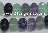 CFL315 15.5 inches 10*16mm faceted rondelle natural fluorite beads