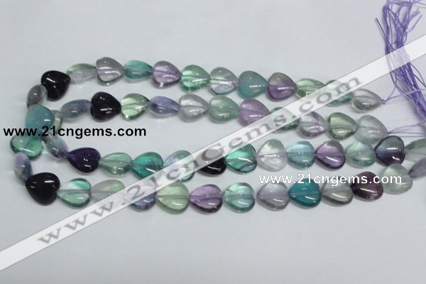 CFL316 15.5 inches 12*12mm heart natural fluorite beads wholesale