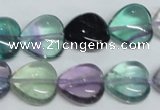 CFL317 15.5 inches 15*15mm heart natural fluorite beads wholesale