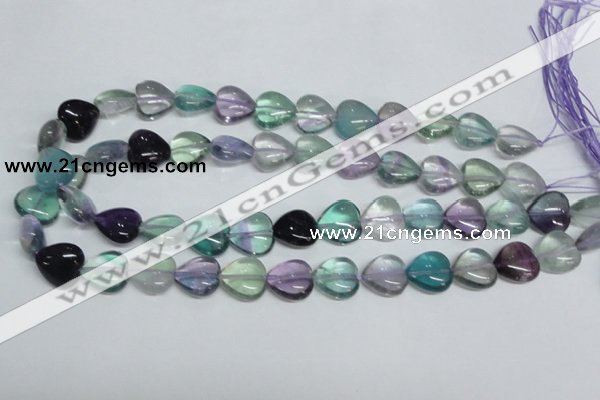 CFL317 15.5 inches 15*15mm heart natural fluorite beads wholesale