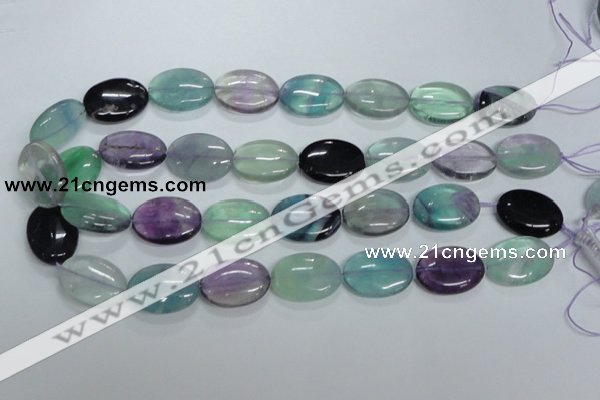 CFL318 15.5 inches 18*25mm oval natural fluorite beads wholesale