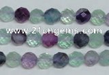 CFL324 15.5 inches 8mm faceted round natural fluorite beads