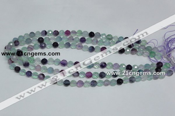 CFL324 15.5 inches 8mm faceted round natural fluorite beads