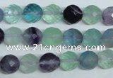 CFL325 15.5 inches 10mm faceted round natural fluorite beads