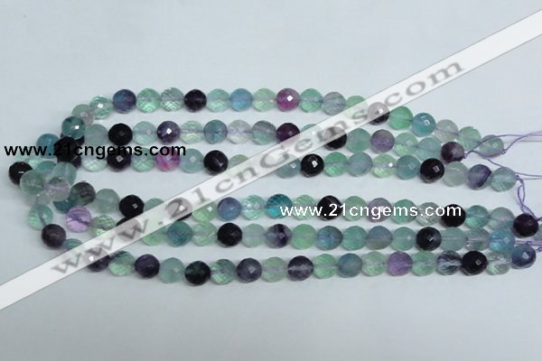 CFL325 15.5 inches 10mm faceted round natural fluorite beads