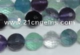 CFL326 15.5 inches 12mm faceted round natural fluorite beads