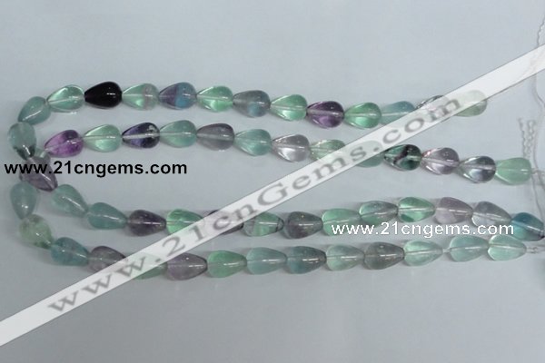 CFL327 15.5 inches 6*10mm teardrop natural fluorite beads