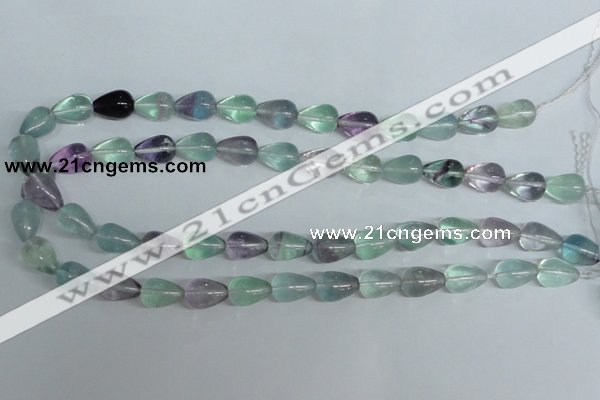 CFL328 15.5 inches 8*14mm teardrop natural fluorite beads