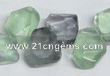 CFL331 15.5 inches 14*18mm faceted nugget natural fluorite beads