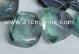 CFL332 15.5 inches 20*24mm faceted nugget natural fluorite beads