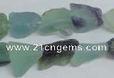 CFL333 15.5 inches 12*18mm nugget natural fluorite beads wholesale