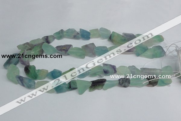 CFL333 15.5 inches 12*18mm nugget natural fluorite beads wholesale