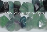 CFL334 15.5 inches 12*16mm nugget natural fluorite beads wholesale