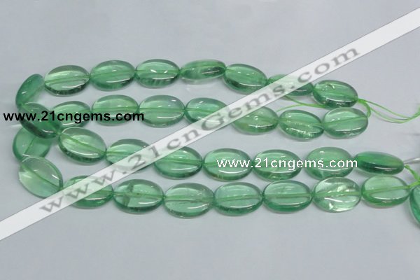 CFL337 15.5 inches 18*25mm oval natural green fluorite beads