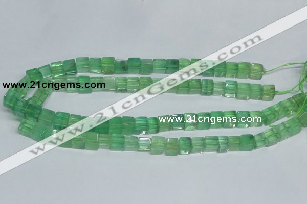 CFL339 15.5 inches 10*10mm cube natural green fluorite beads