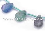 CFL34 5*8mm teardrop B grade natural fluorite beads Wholesale