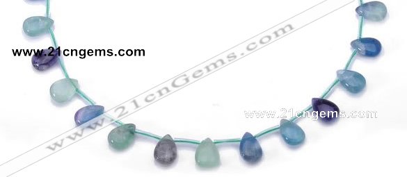 CFL34 5*8mm teardrop B grade natural fluorite beads Wholesale