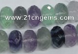 CFL341 15.5 inches 10*14mm faceted rondelle natural fluorite beads