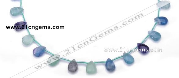 CFL36 B grade 10*14mm teardrop natural fluorite gemstone beads