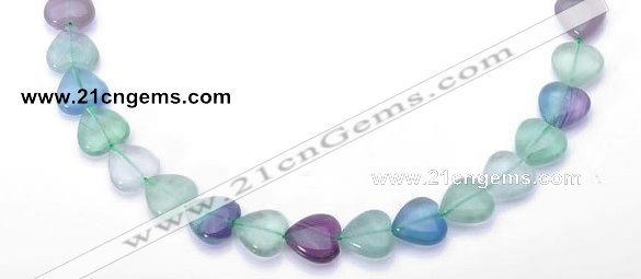 CFL38 8*8mm heart B grade natural fluorite beads Wholesale