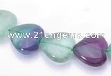 CFL40 12*12mm B grade heart natural fluorite gemstone beads