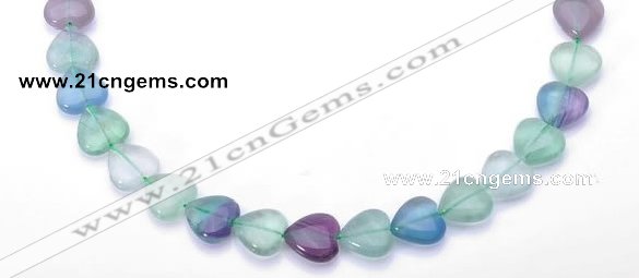 CFL40 12*12mm B grade heart natural fluorite gemstone beads