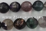 CFL406 15.5 inches 14mm faceted round rainbow fluorite beads