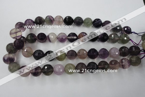 CFL407 15.5 inches 16mm faceted round rainbow fluorite beads