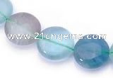 CFL43 flat round 12*12mm B grade natural fluorite bead Wholesale