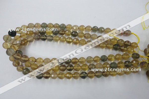 CFL454 15.5 inches 10mm faceted round rainbow fluorite beads