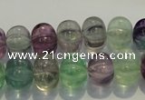 CFL468 15.5 inches 10*14mm pumpkin natural fluorite beads