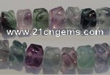 CFL472 15.5 inches 8*10mm carved rondelle natural fluorite beads