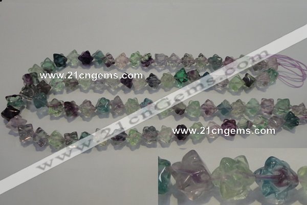CFL481 15.5 inches 8*8mm carved cube natural fluorite beads