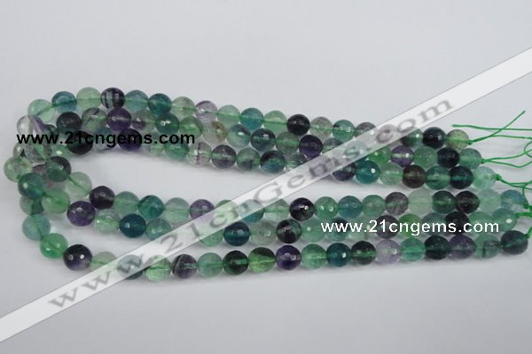 CFL53 15.5 inches 10mm faceted round AB grade natural fluorite beads