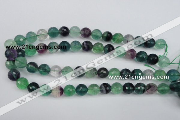 CFL55 15.5 inches 14mm faceted round AB grade natural fluorite beads