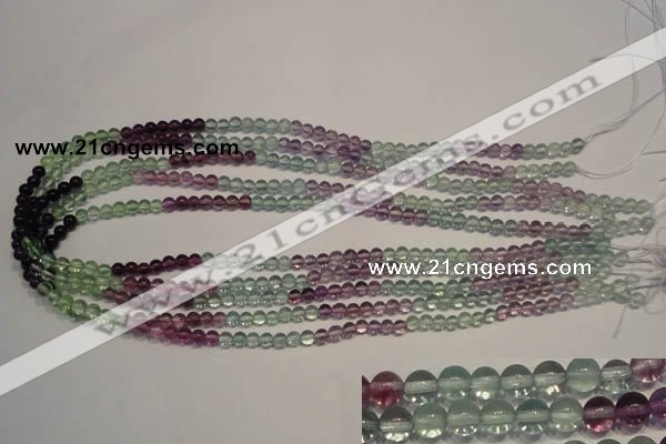 CFL550 15.5 inches 4mm round fluorite gemstone beads wholesale