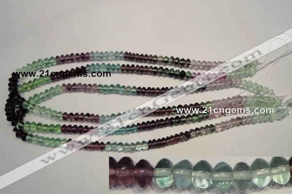 CFL561 15.5 inches 4*6mm rondelle fluorite gemstone beads wholesale