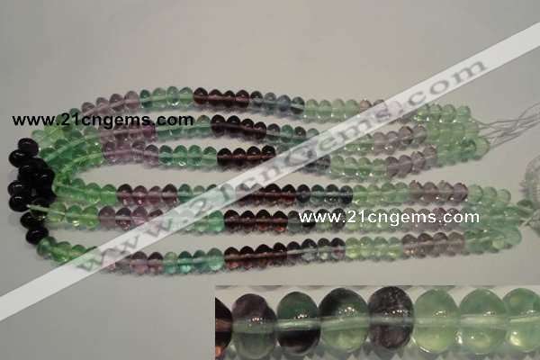 CFL562 15.5 inches 6*8mm rondelle fluorite gemstone beads wholesale