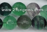 CFL57 15.5 inches 18mm faceted round AB grade natural fluorite beads