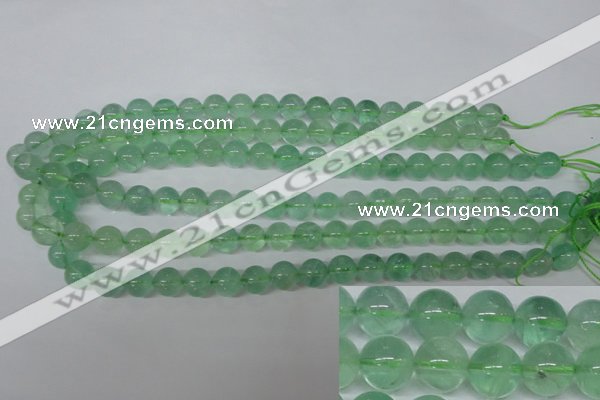 CFL603 15.5 inches 10mm round AB grade green fluorite beads wholesale