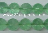 CFL605 15.5 inches 14mm round AB grade green fluorite beads wholesale