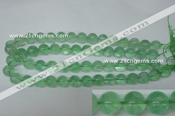 CFL605 15.5 inches 14mm round AB grade green fluorite beads wholesale