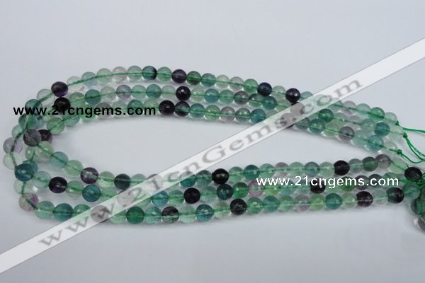 CFL62 15.5 inches 8mm faceted round A grade natural fluorite beads