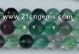 CFL63 15.5 inches 10mm faceted round A grade natural fluorite beads