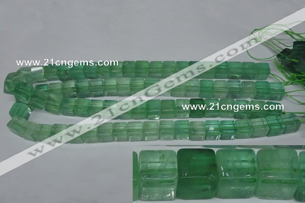 CFL633 15.5 inches 10*10mm cube green fluorite beads wholesale